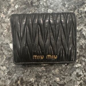 Miu Miu Black Quilted Card Holder